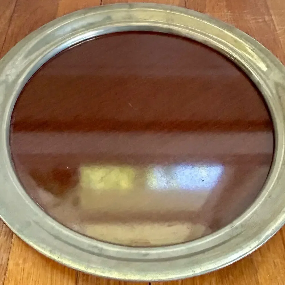 1940s Distinctive American Pewter Formica  Vintage Cocktail Trays Set of 2